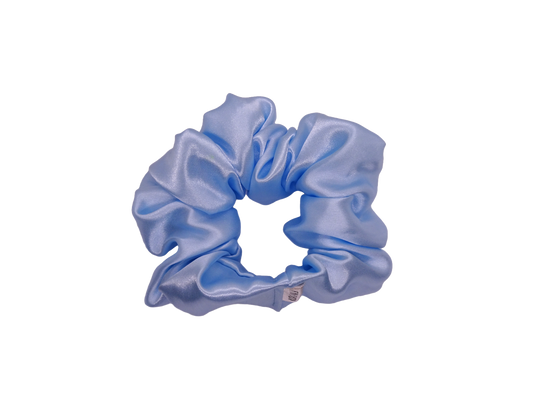 Blue Satin Scrunchie