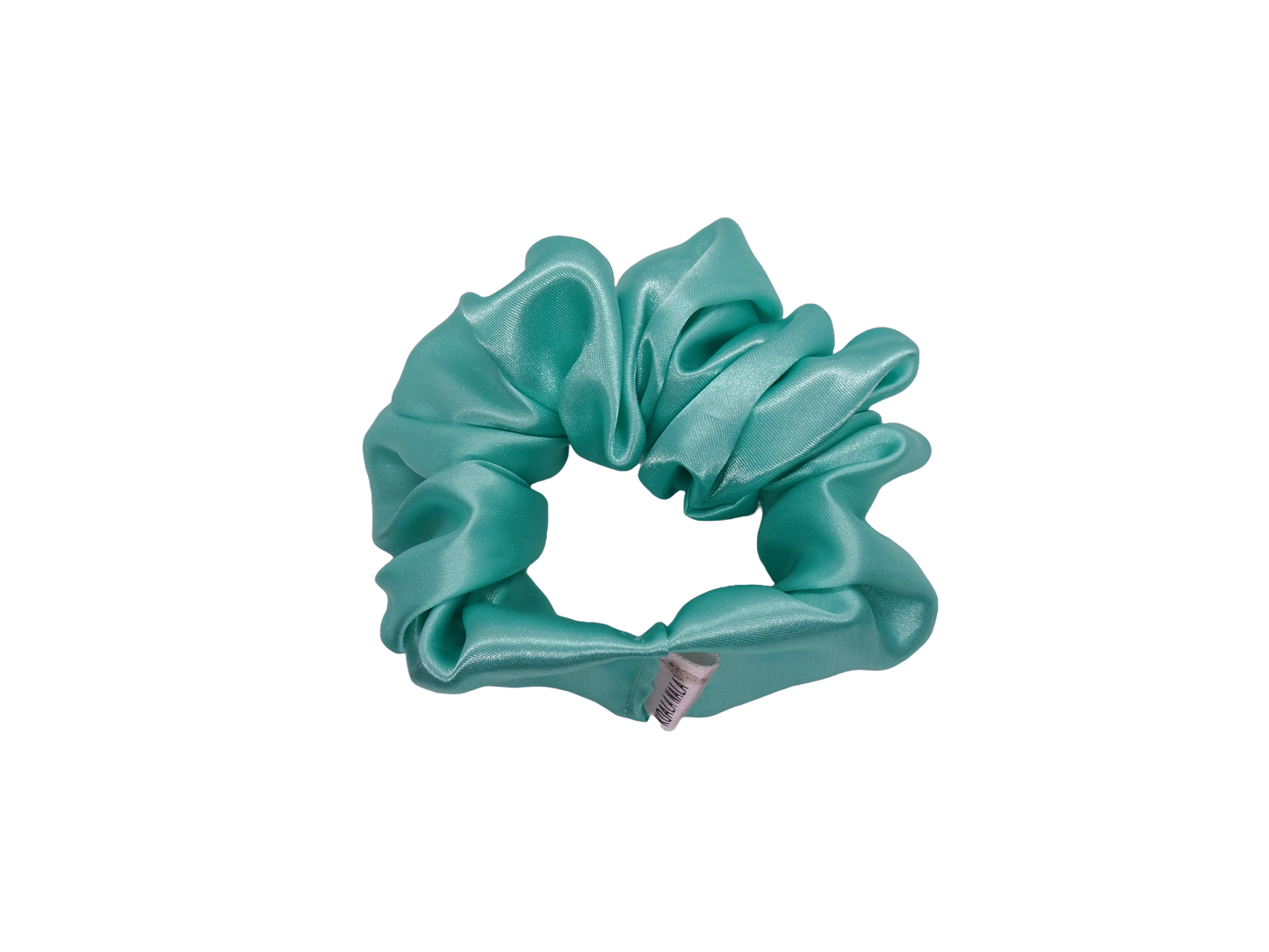 Turquoise Satin Scrunchie