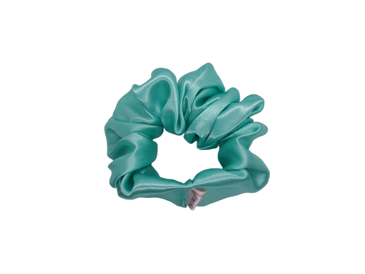 Turquoise Satin Scrunchie