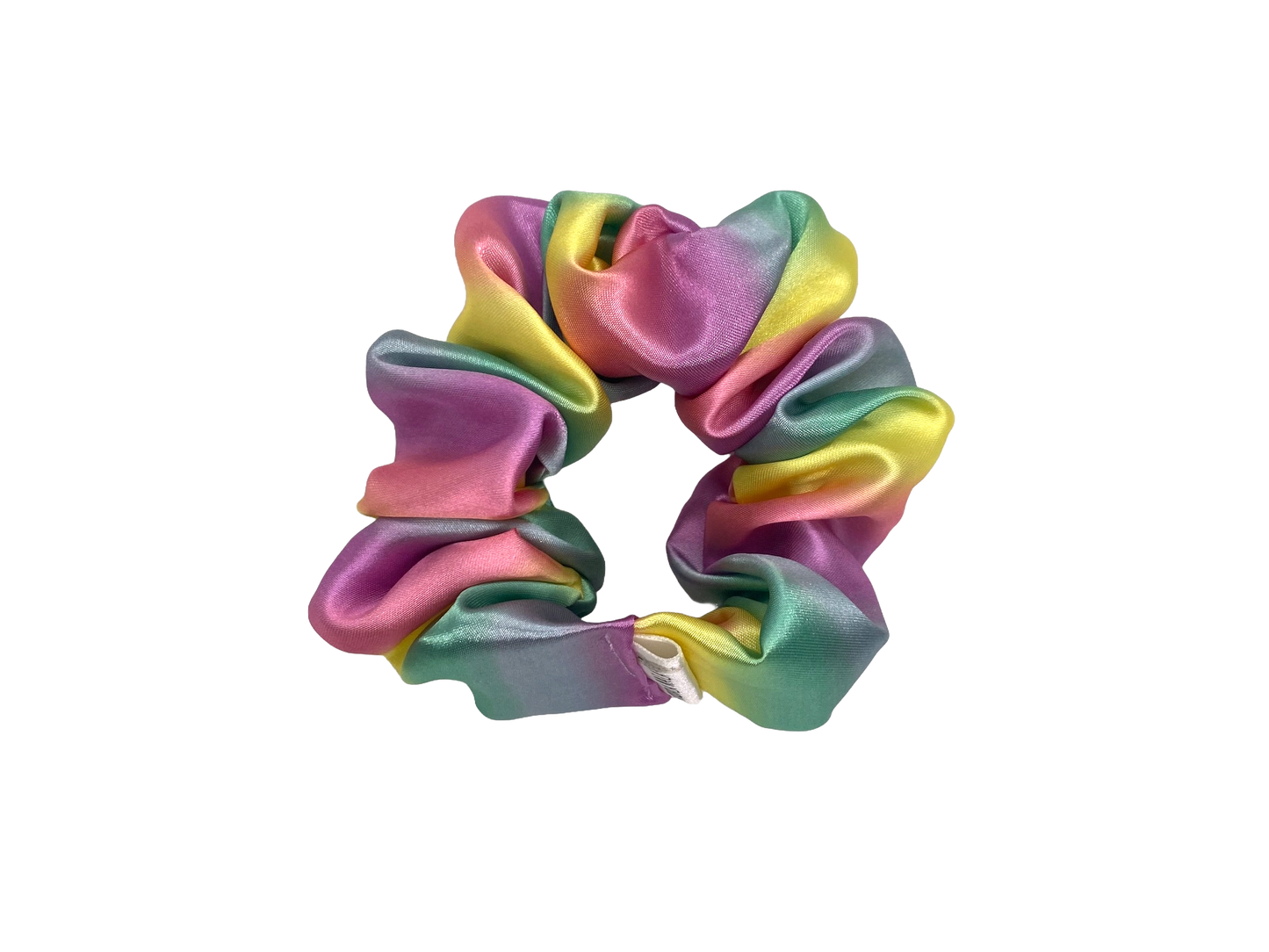 Pastel Rainbow Satin Scrunchie